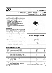 DataSheet STD5NB30 pdf
